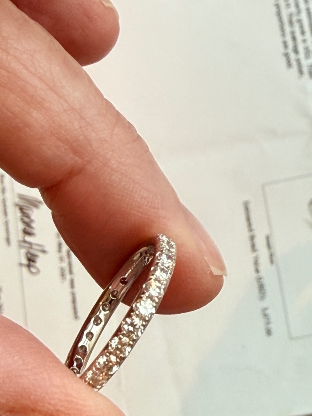 Blue Nile Natural Diamond 1ct Eternity Band in Platinum Size 6.5